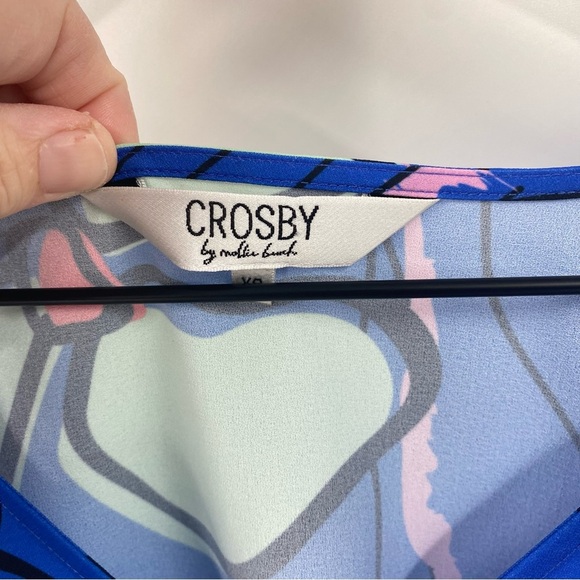 Crosby by Mollie Burch Colorful Floral V-Neck Blouse XS - Picture 5 of 6